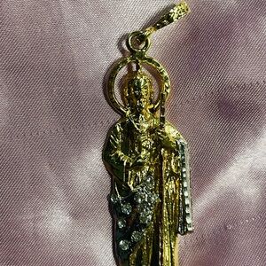 Gold and Silver Religious Pendant San Judas